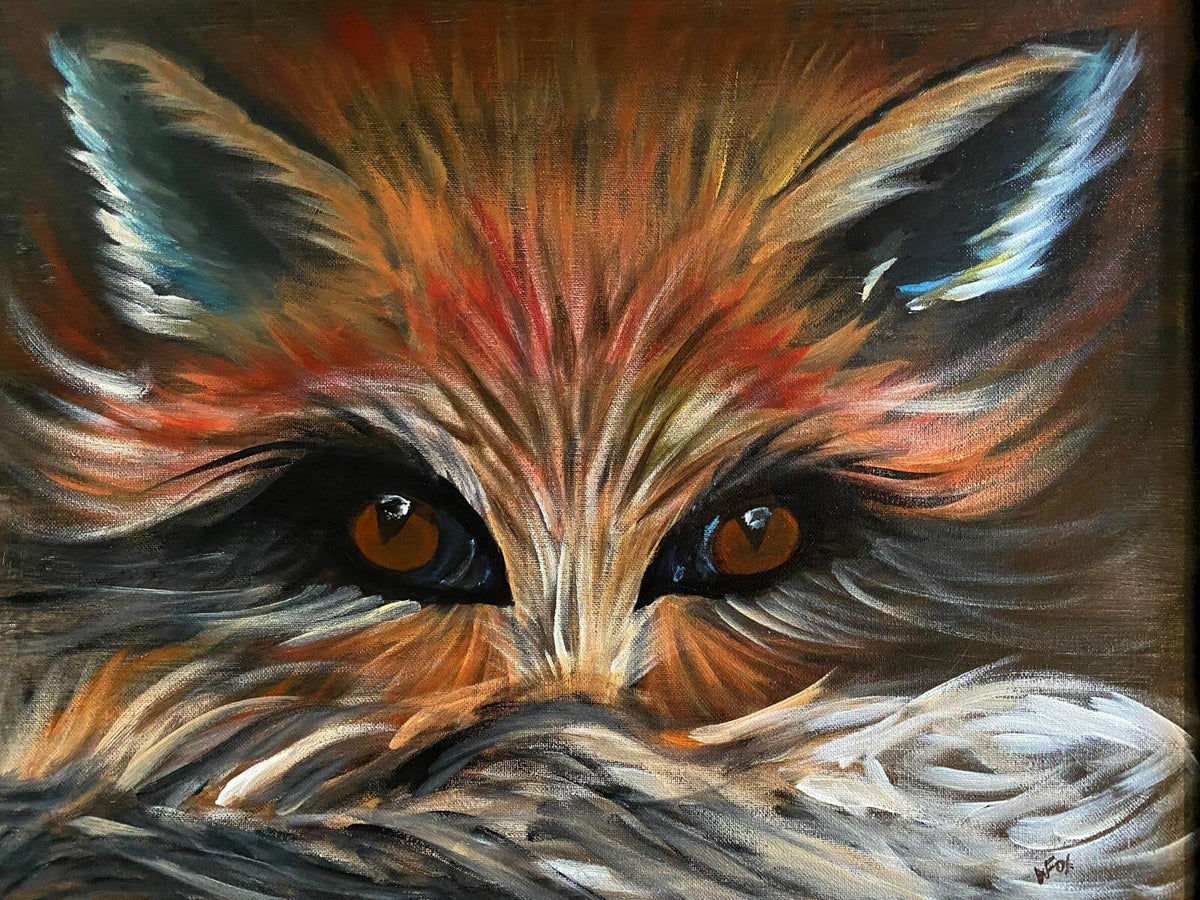 Fox Colorful Prints on Paper