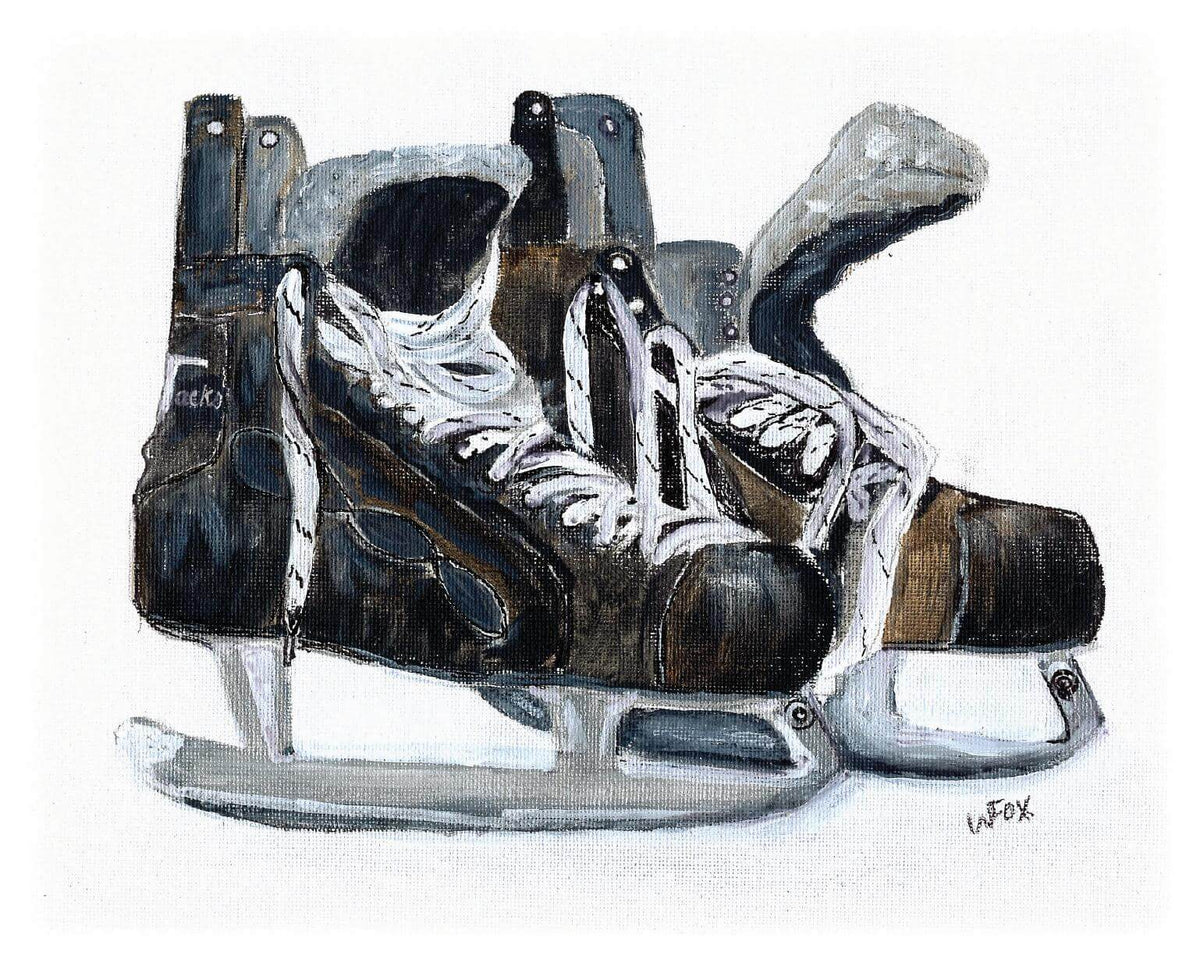 Hockey Skates Colorful Prints on Paper