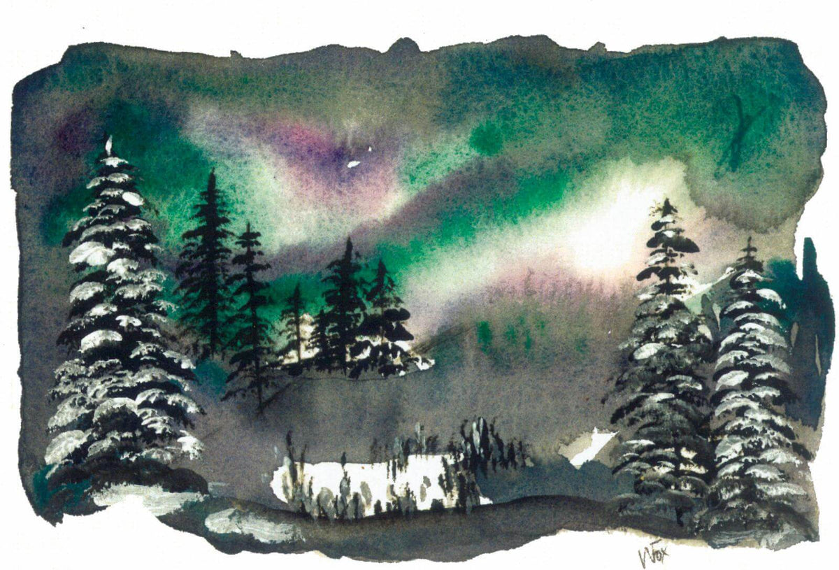 Northern Lights Colorful Prints on Paper